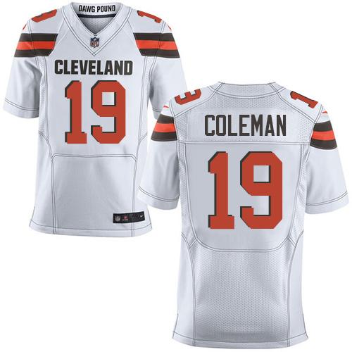 Nike Browns #19 Corey Coleman White Men's Stitched NFL Elite Jersey